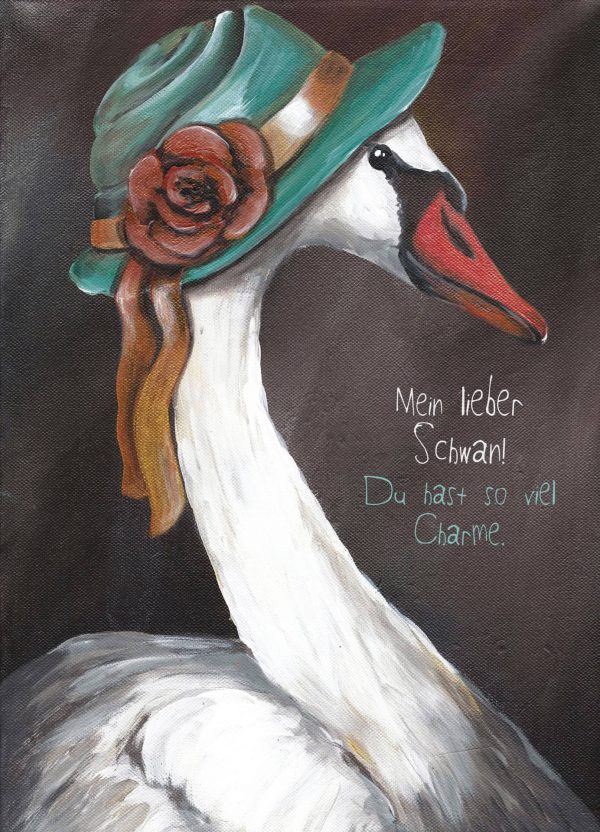 Schwan - Postkarte klein